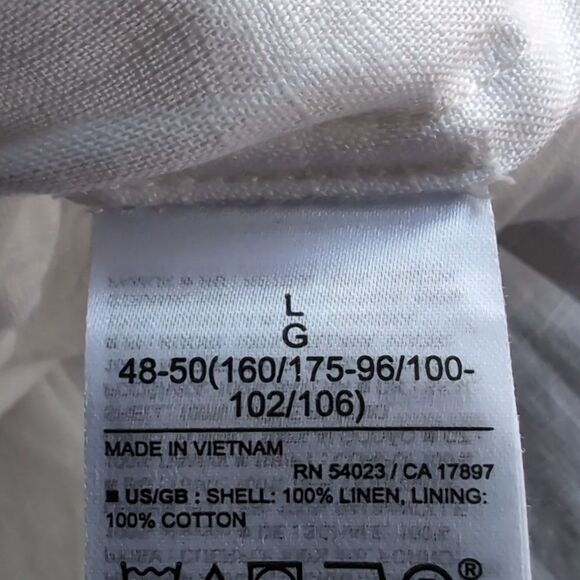 Banana Republic White 💯 Linen Flounce Dress Size L - Picture 9 of 12
